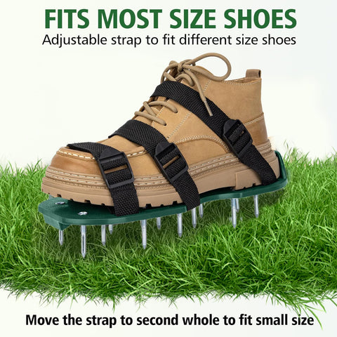 Dekvoraq heavy-duty spikes lawn shoes provide durable penetration for better soil breathing