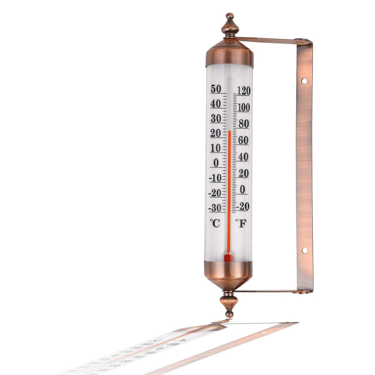 Dekvoraq outdoor thermometer wall mount with a clear display for quick outdoor temp checks.