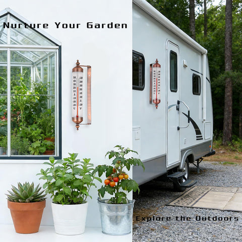 Dekvoraq patio garden thermometer adds rustic charm while tracking outdoor temps.