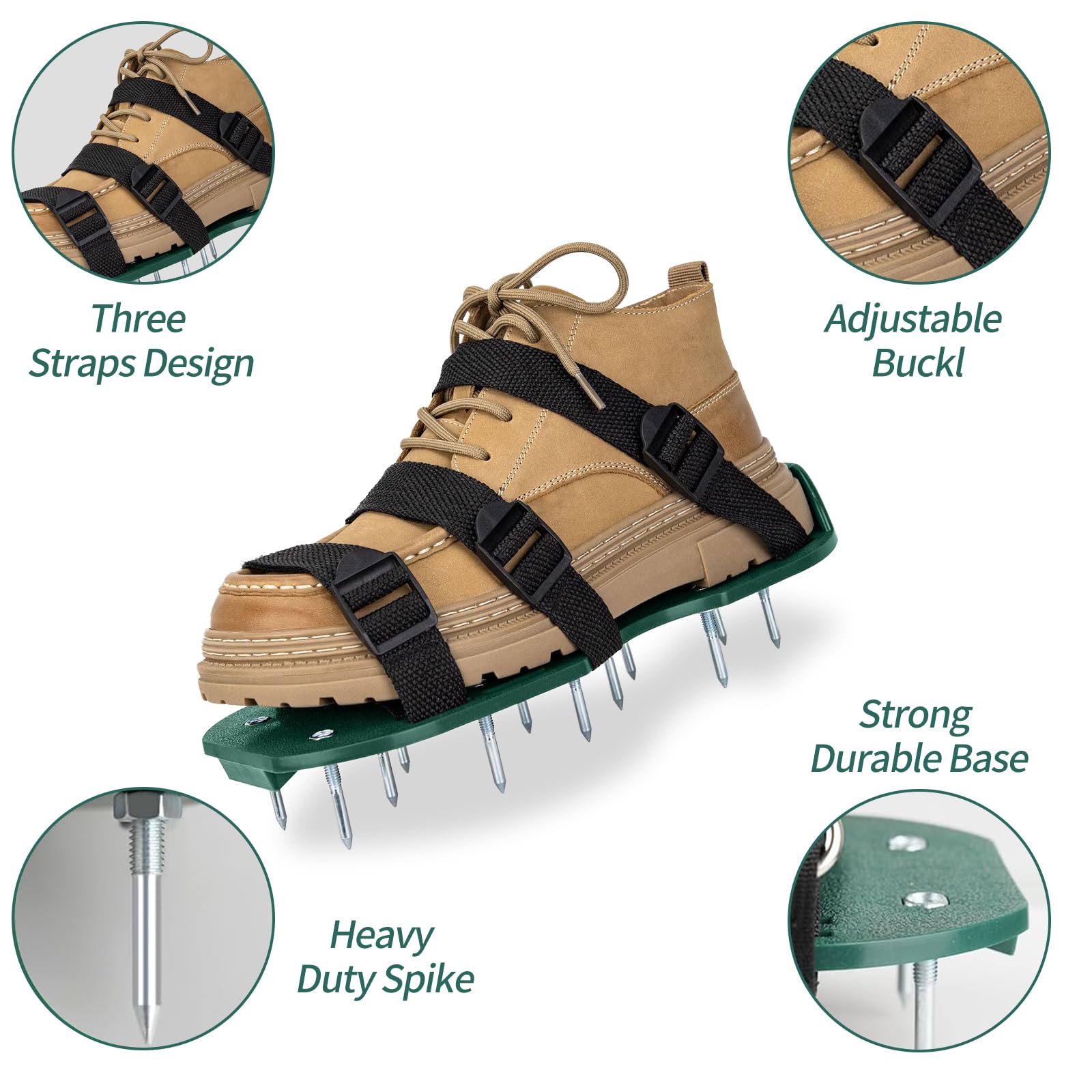 Dekvoraq small yard aeration shoes ideal for tight spaces and quick turf care