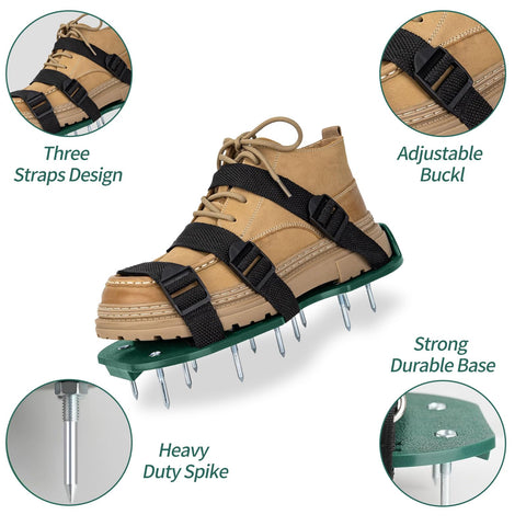 Dekvoraq small yard aeration shoes ideal for tight spaces and quick turf care