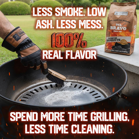 Del Bravo Charcoal Briquettes emit a neutral aroma that preserves food flavor.