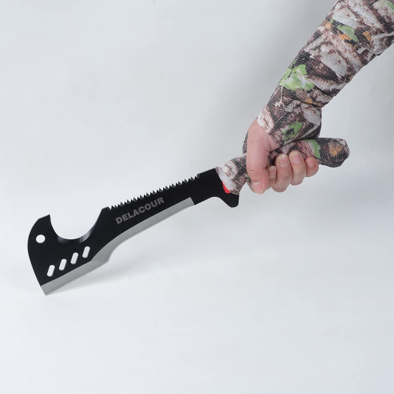 Delacour machete tip with reverse hook for touching vines and pulling thick growth.