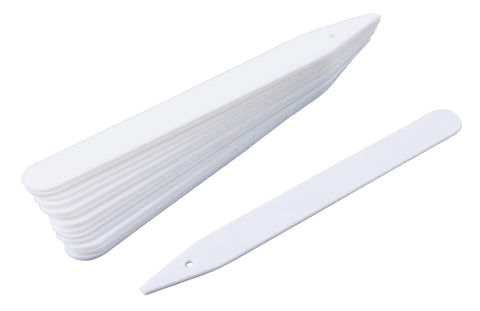 Delatanus 6-inch plant markers in white for clear seed labeling in gardens.
