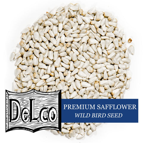 DelCo safflower bitter taste deters squirrels, promoting focused songbird feeding.