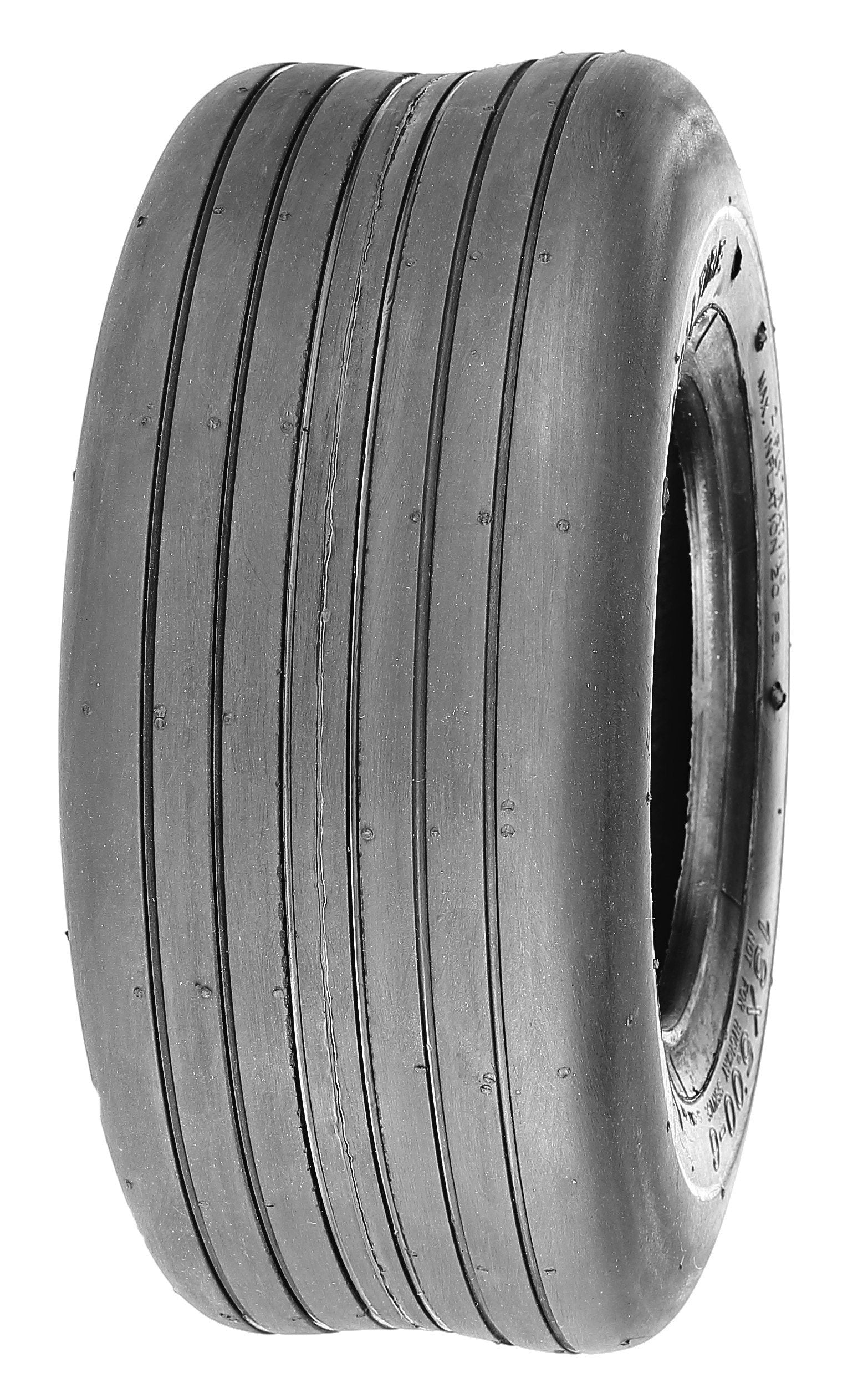 Deli Tire S-317 lawn tire with straight rib tread for turf-friendly operation and light-duty gardening tasks.