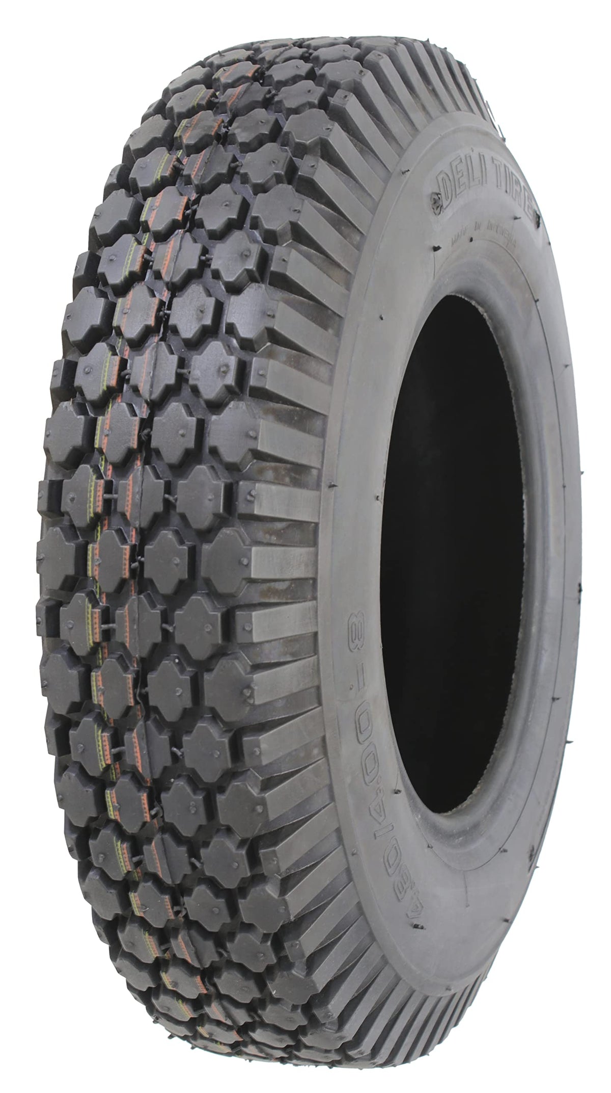 Deli Tire S-356 stud diamond tread lawn tire for carts with tubeless design.