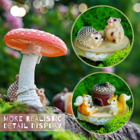 Delighture Fairy Garden mushroom figurine 1 creates bright focal points in displays.