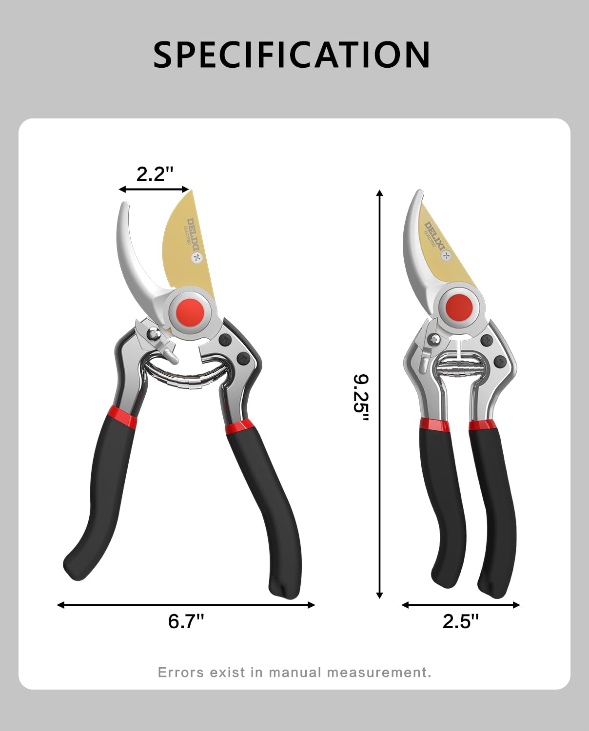 DELIXI bypass shears for flowers, shrubs, and small trees.