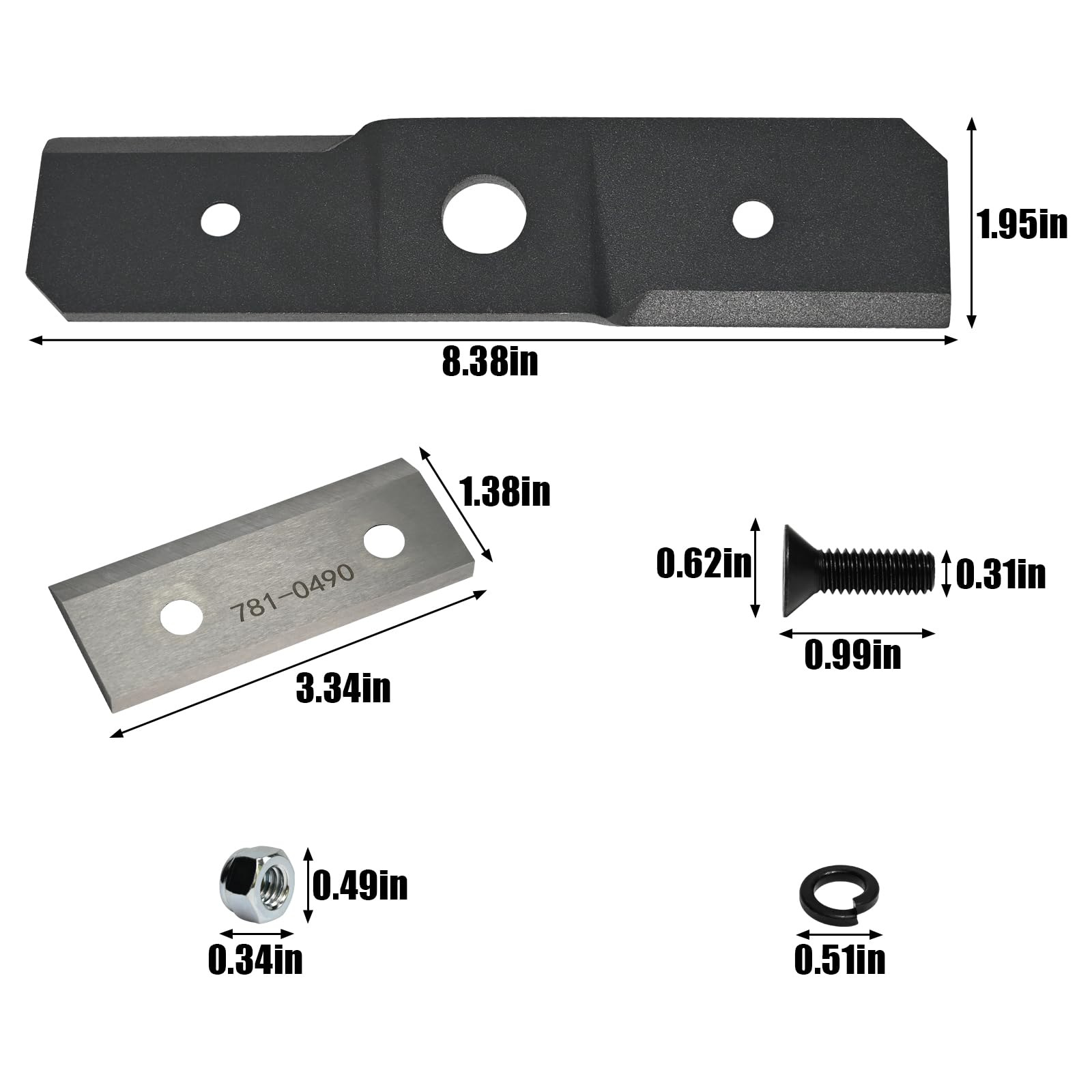Delixike blade kit 742-0571 shredder blade for Troy-Bilt and MTD; clean cuts
