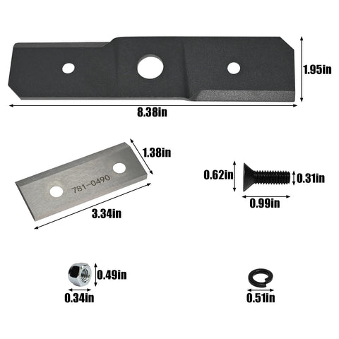 Delixike blade kit 742-0571 shredder blade for Troy-Bilt and MTD; clean cuts