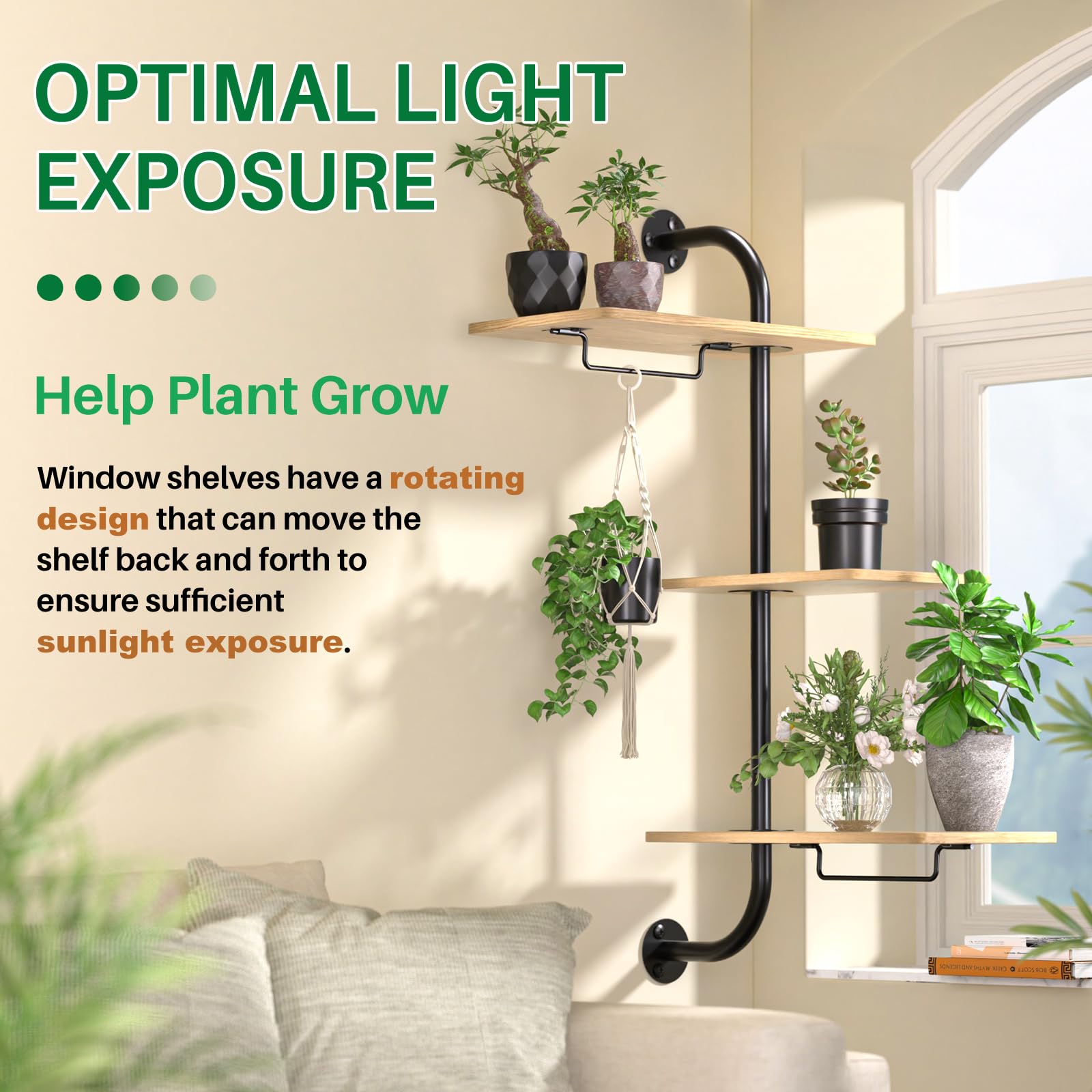 DELLAN easy-assembly plant shelf set with included hardware