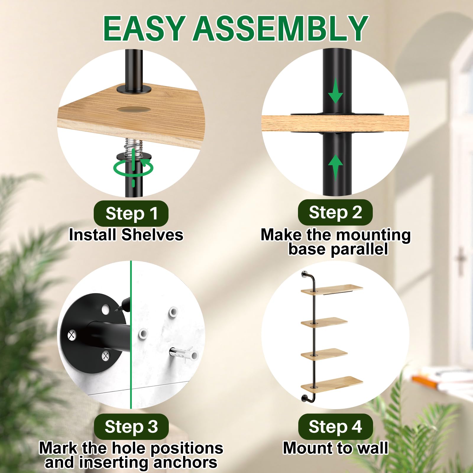 DELLAN easy-to-assemble hardware included for quick setup