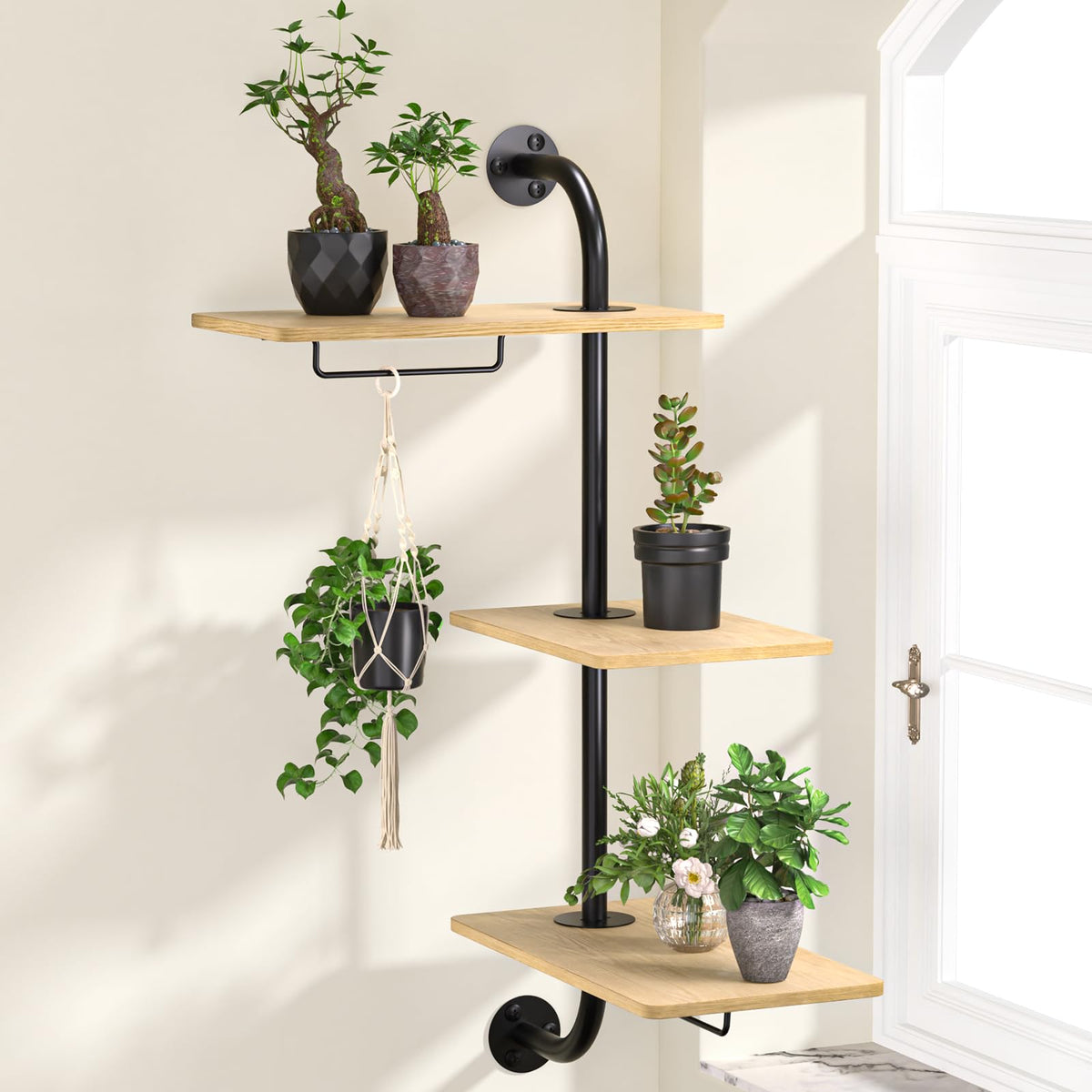 DELLAN window shelf with rotating angle for optimized sunlight on plants