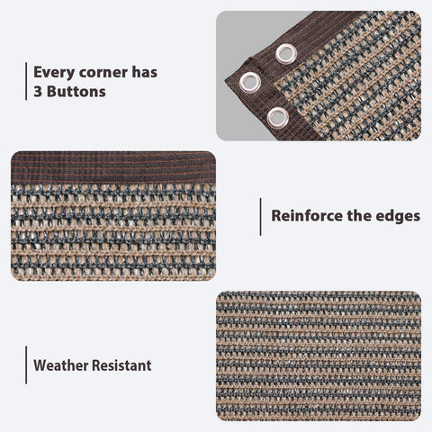 Dellna fence privacy screen on chain-link fences with grommets for quick privacy upgrade.
