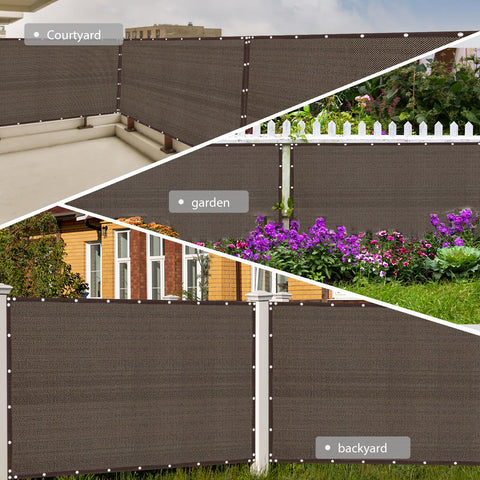 Dellna fence privacy screen protects yard spaces from dust and prying eyes.