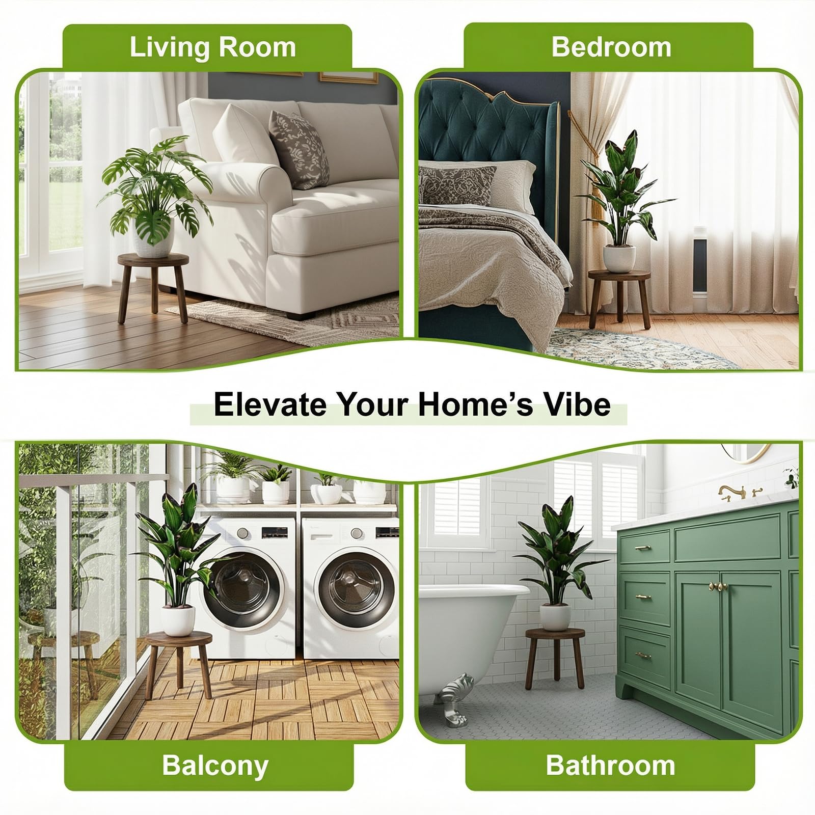Delma Wood Plant Stand M showcases 7.8 inch height for versatile arrangements.
