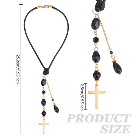 DELORIGIN cross suncatcher car mirror detail adds sparkle and faith-inspired charm