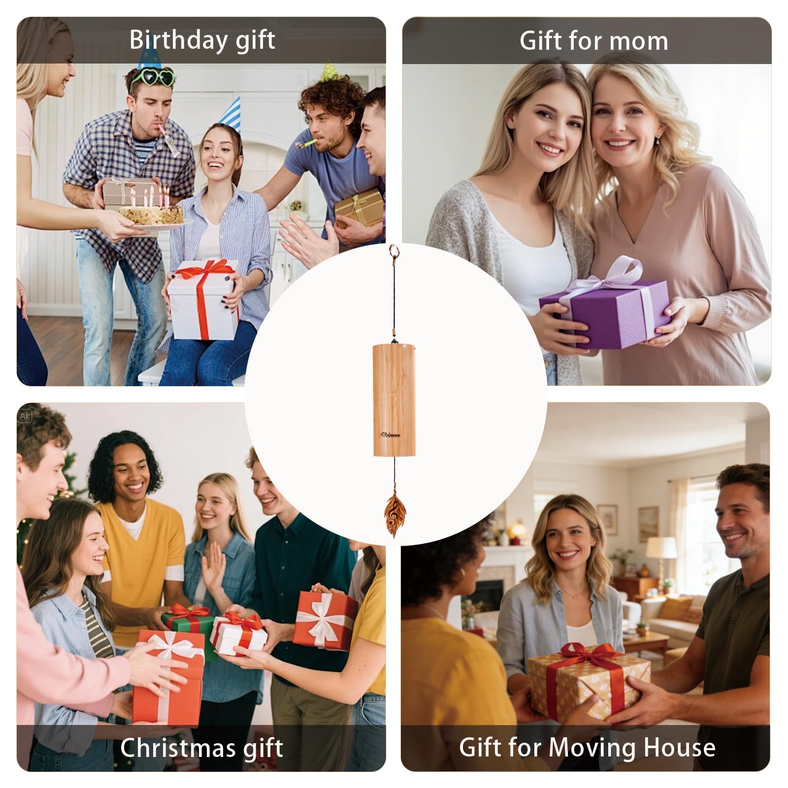 DELOVEWO outdoor wind chimes for porch and garden, adds tranquil decor