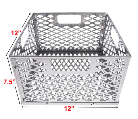DELSbbq charcoal basket stainless steel texture showcases durability and easy cleanup.