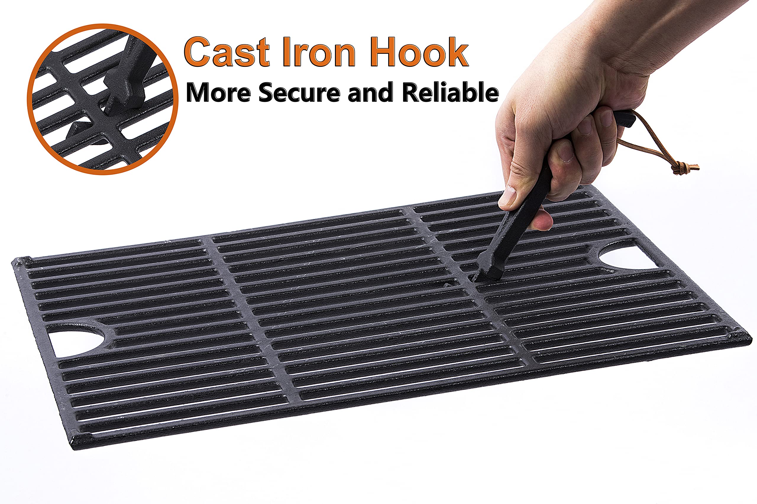 DELSbbq universal-fit grate lifter works with most cast-iron grids