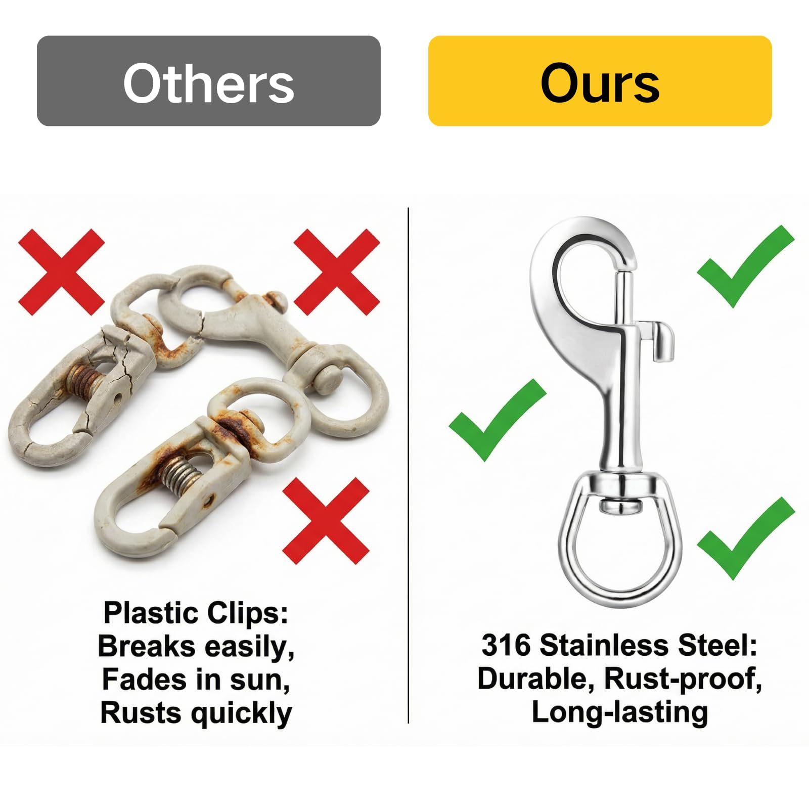 DELSWIN outdoor gear clip set for marine and camping tasks.