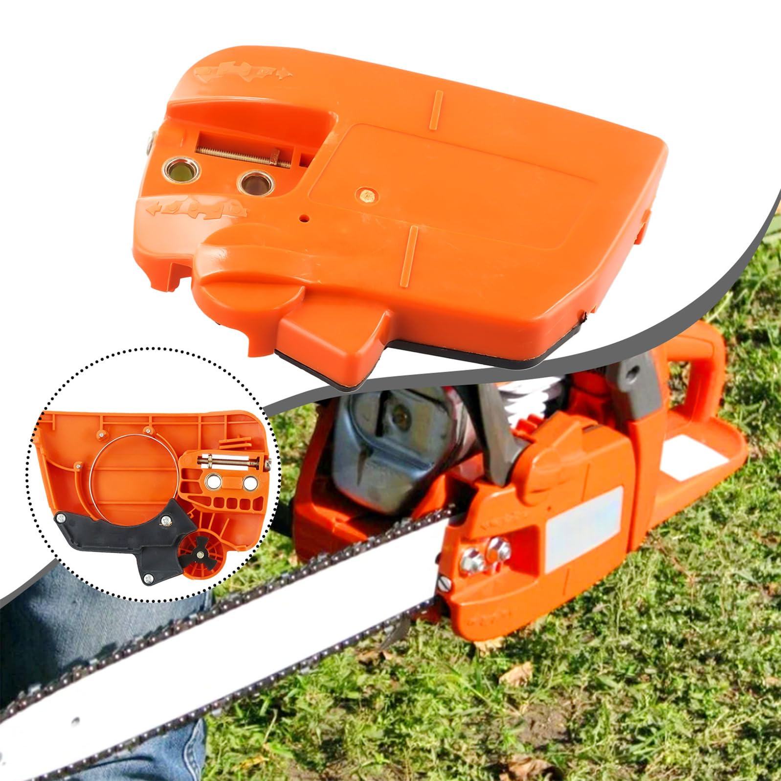 Delushaka chain brake assembly installed on Husqvarna view