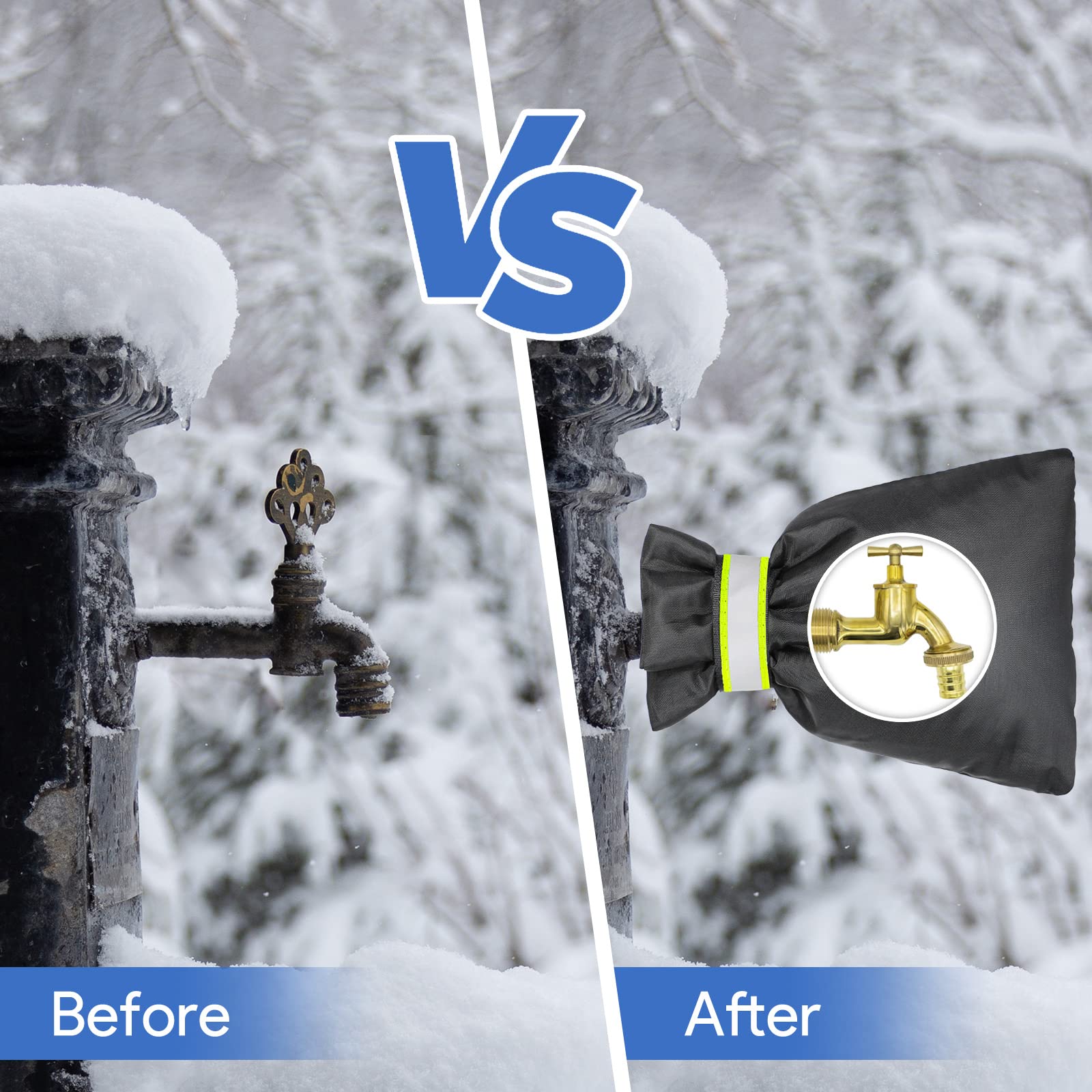 DELUX two-pack faucet covers keeps spare in storage for next winter.
