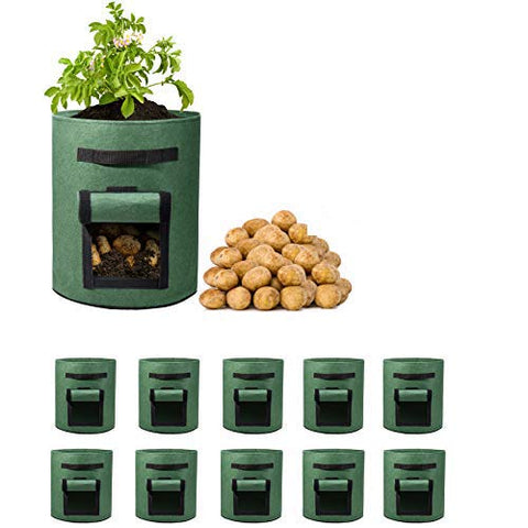 Delxo 10-gallon grow bag with window for easy harvest access
