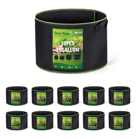 Delxo 10-gallon grow bag side view for versatile planting