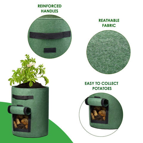 Delxo 7 gallon grow bag showing breathable double layer fabric.