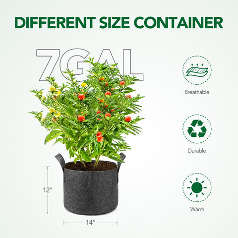 Delxo grow bag handles closeup, easy transport and lifting for balcony or patio gardening.