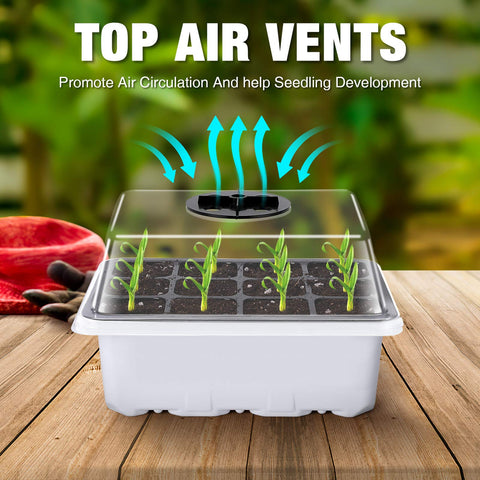 Delxo humidity domes with adjustable vents balance airflow and moisture.