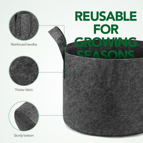 Delxo grow bags support healthy root formation with breathable fabric.