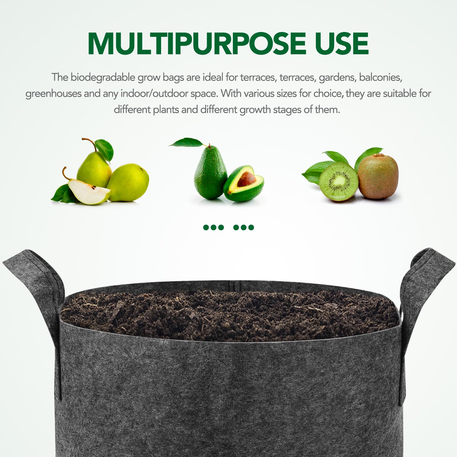Delxo container gardening setup with fabric pots in garden