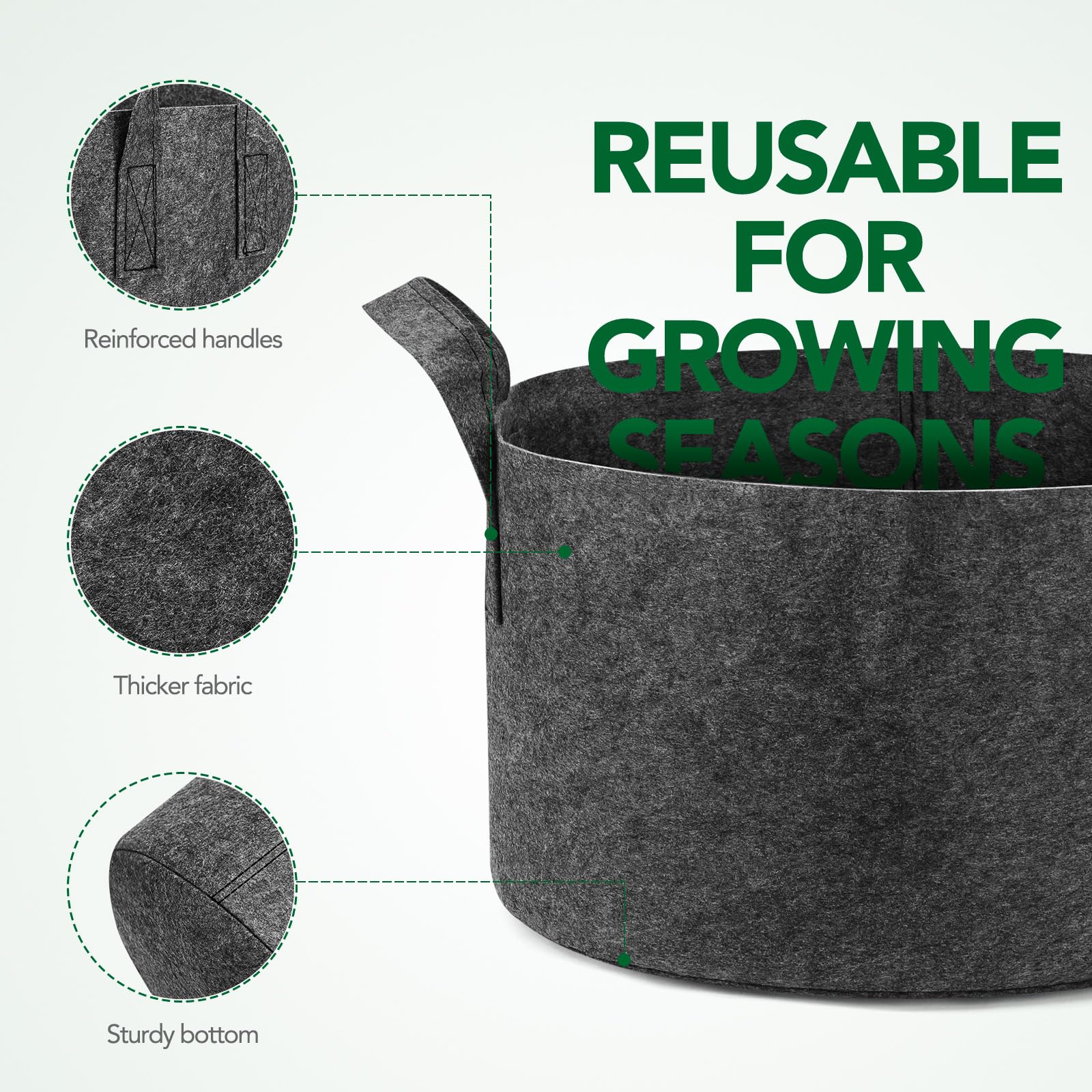 Delxo fabric close-up shows breathable nonwoven material for healthy roots