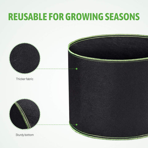 Delxo Garden Grow Bags heavy-duty construction supports up to 200 lbs.