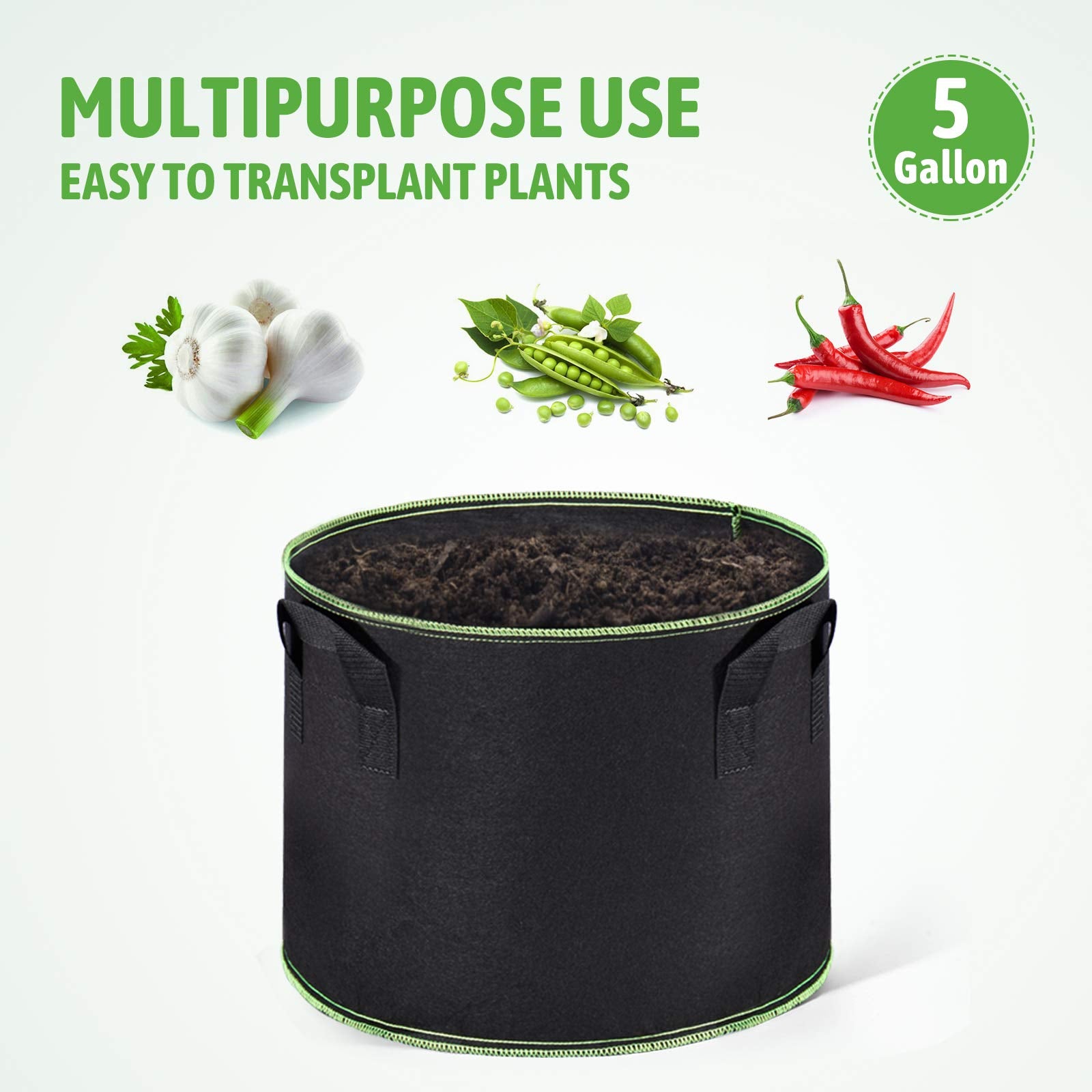 Stackable Delxo grow bags save space for seasonal reuse