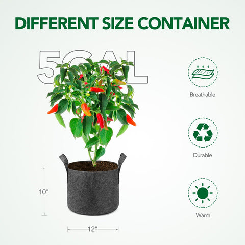 Delxo 300G thickened nonwoven fabric grow bags provide durable, reusable planting containers.