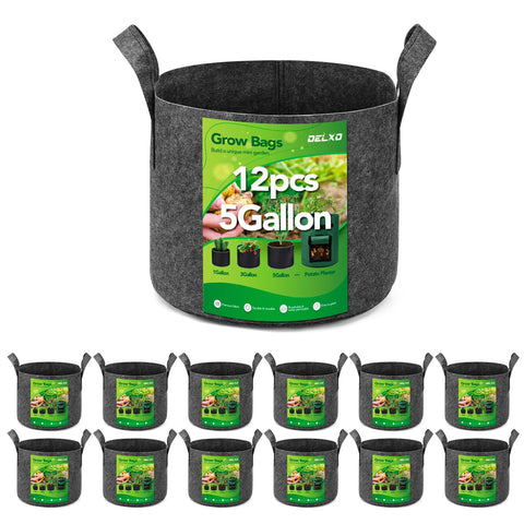 Delxo heavy-duty aeration fabric grow bags support robust root growth.
