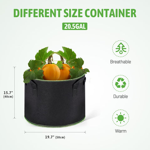 Delxo grow bags with handles for easy movement and space-saving setup.