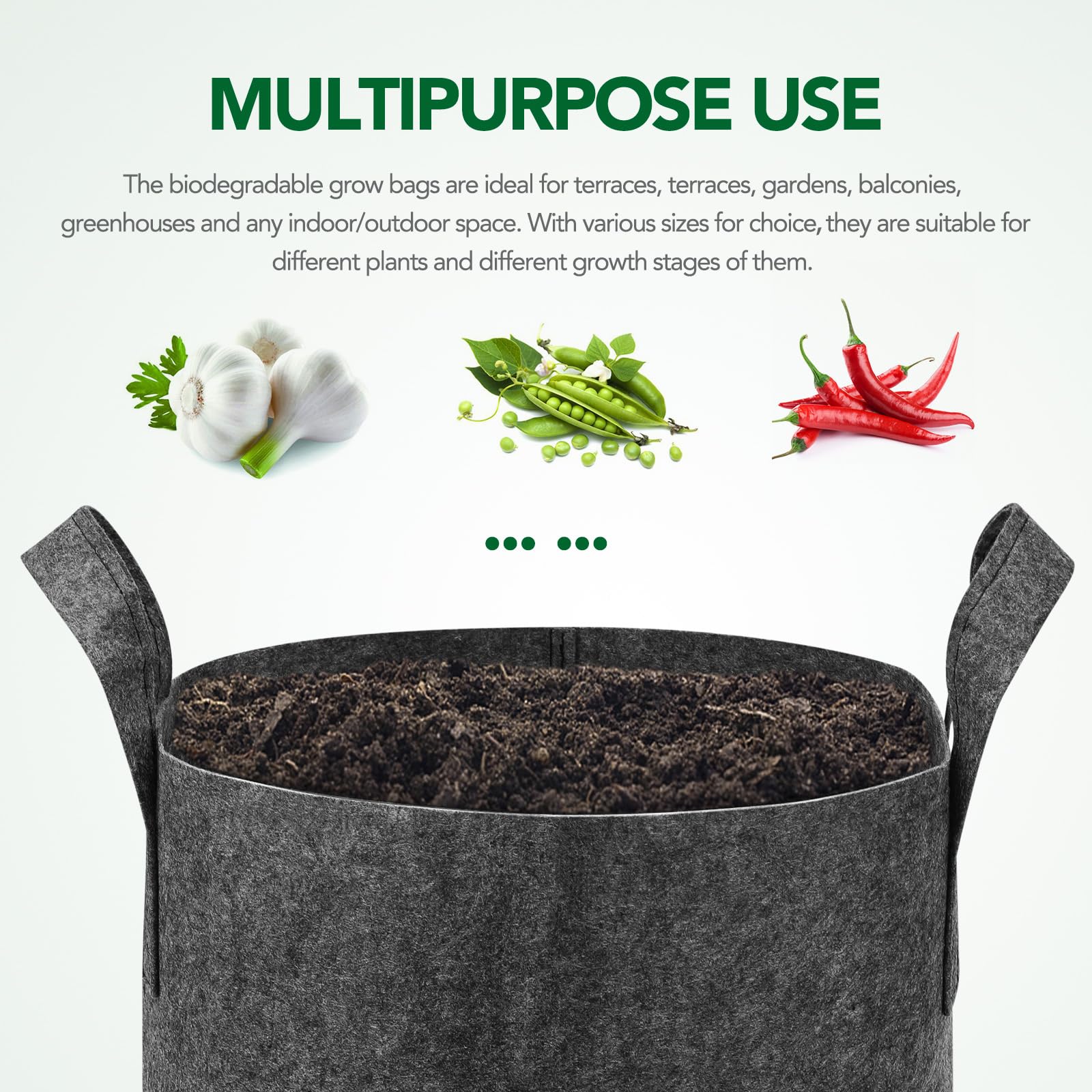 Delxo reusable grey grow bags reduce waste and simplify long-term planting.