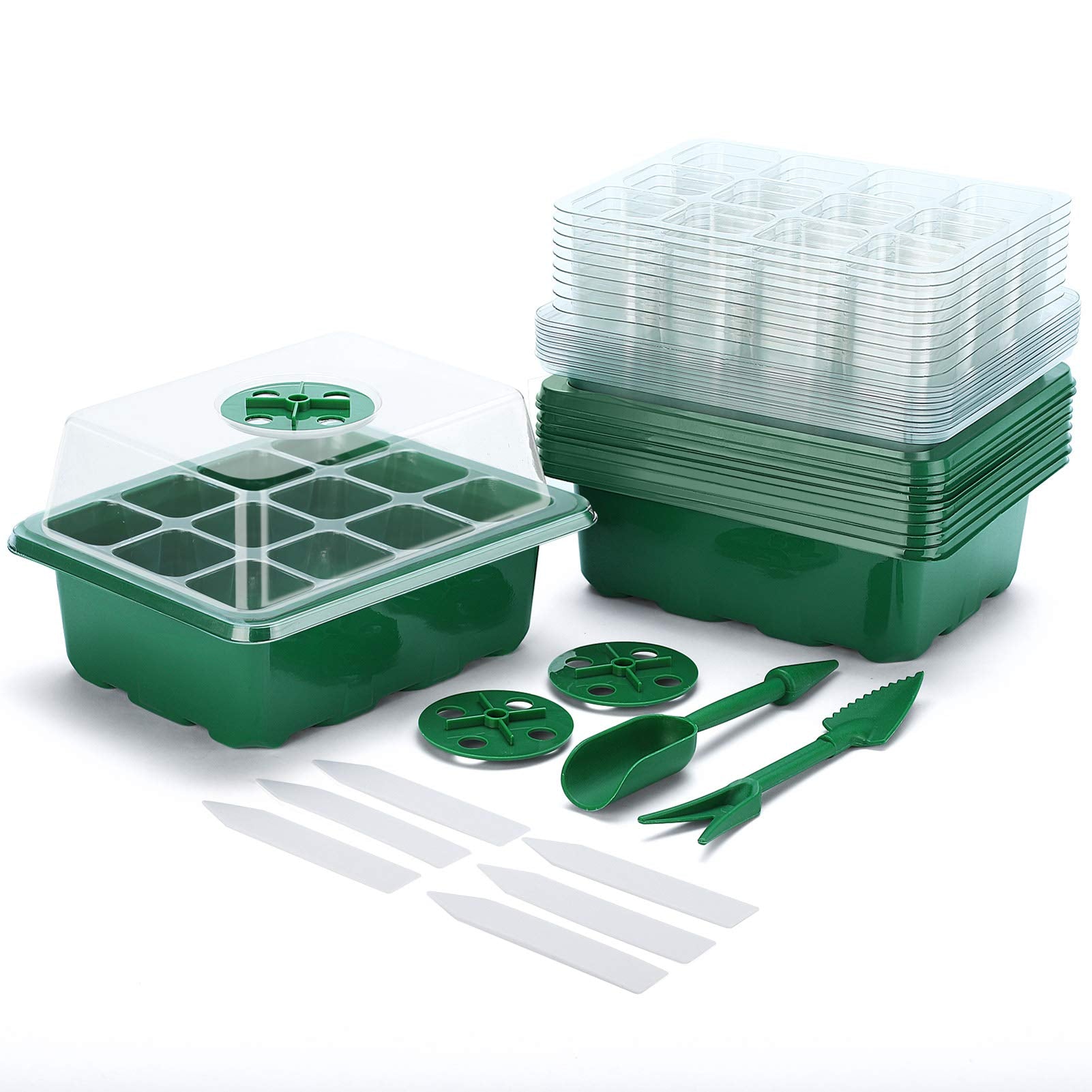 Delxo adjustable vents in the dome help control moisture for healthier seedlings.