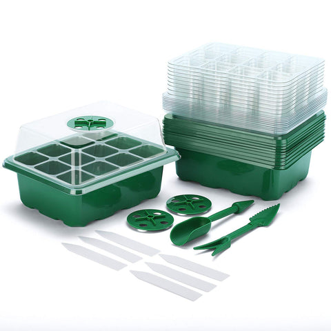 Delxo adjustable vents in the dome help control moisture for healthier seedlings.