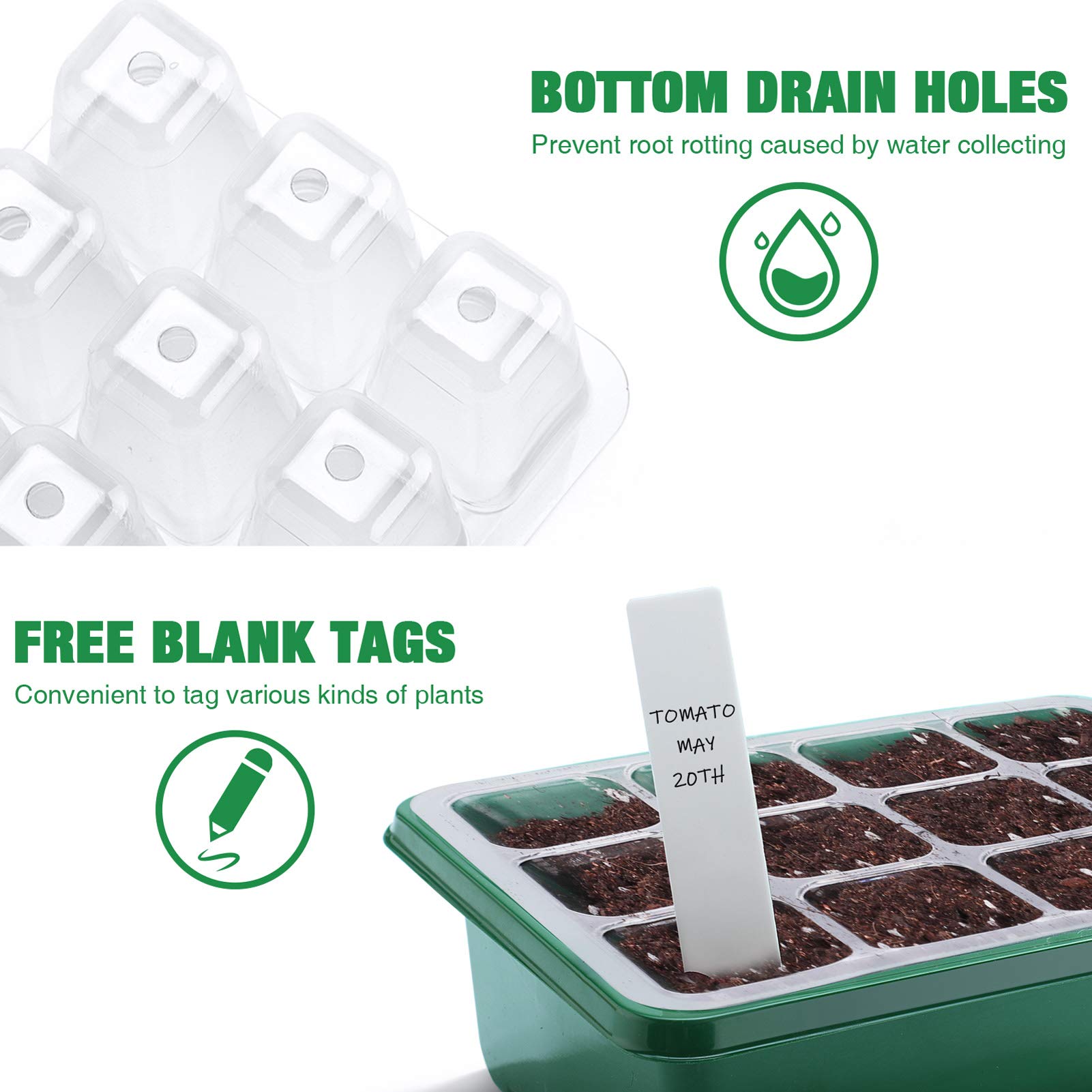 Delxo BPA-free plastic trays are thick and durable for repeated use.