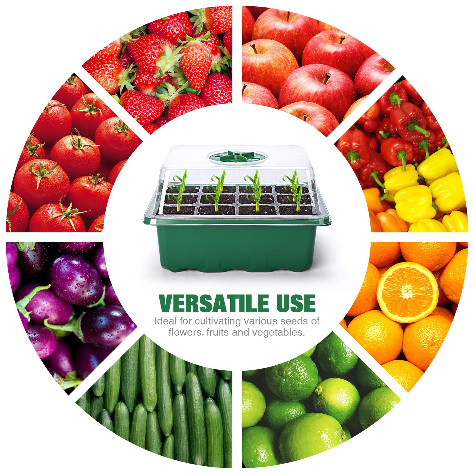 Delxo kit includes domes, trays, bases, plant tags for a complete starter system.