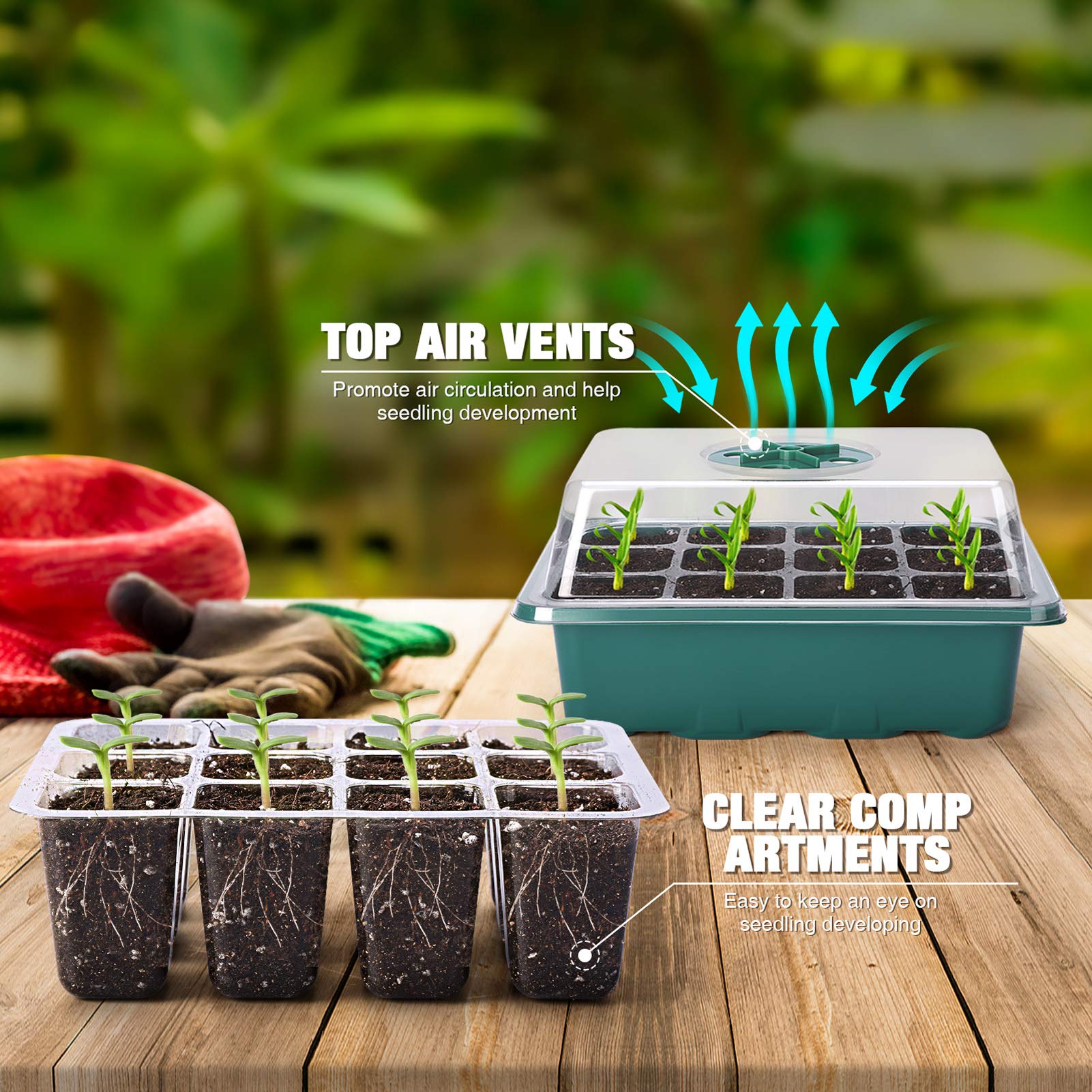 Delxo green-base design protects roots from light and stabilizes soil temperature.