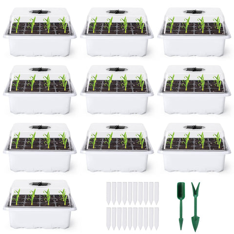 Delxo seed starter kit with humidity domes enables precise moisture control for better germination.
