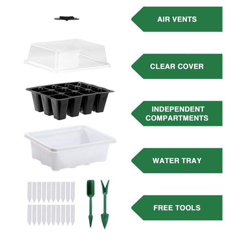 Delxo 120-cell seedling trays support dense seed starting and healthy root setup.