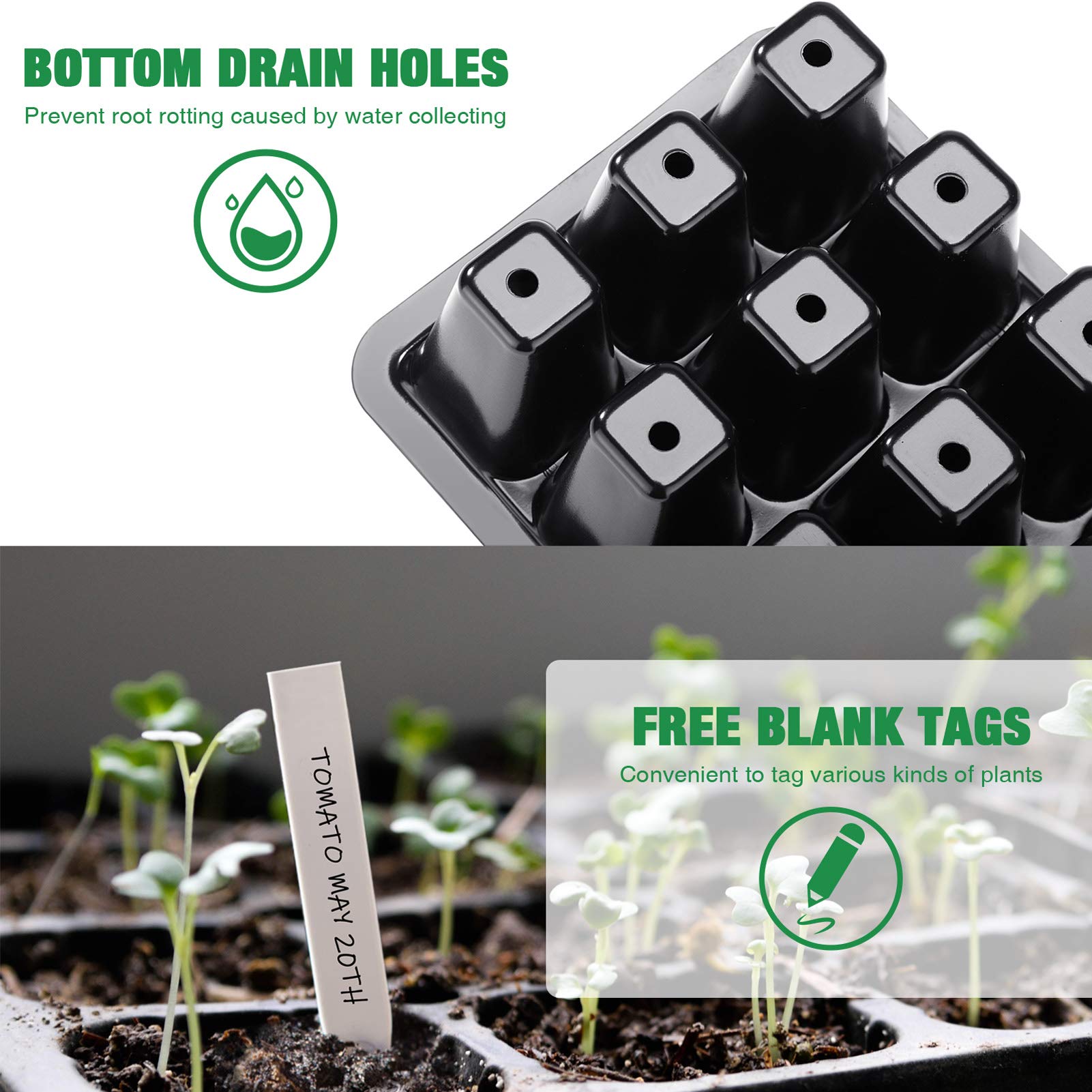 Delxo white base helps reflect light and stabilize soil temperature.